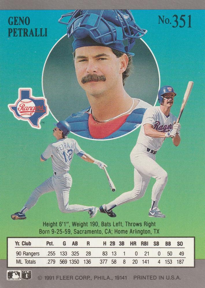 Geno Petralli  baseball card collectible - Main Image 2