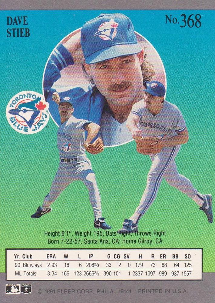 Dave Stieb  baseball card collectible - Main Image 2