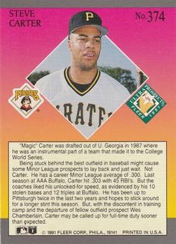 Steve Carter  baseball card collectible - Main Image 2
