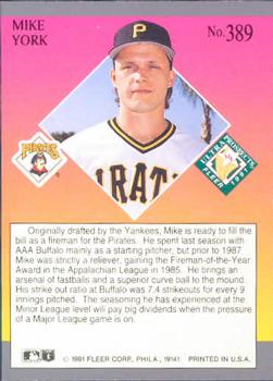 Mike York  baseball card collectible - Main Image 2