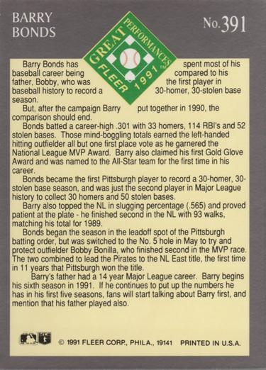 Barry Bonds  baseball card collectible - Main Image 2