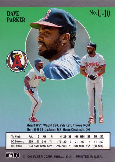 Dave Parker  baseball card collectible - Main Image 2