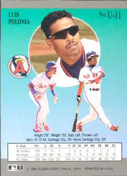 Luis Polonia  baseball card collectible - Main Image 2