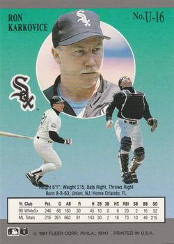 Ron Karkovice  baseball card collectible - Main Image 2