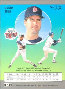 Randy Bush  baseball card collectible - Main Image 2