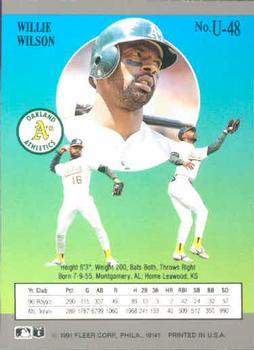 Willie Wilson  baseball card collectible - Main Image 2