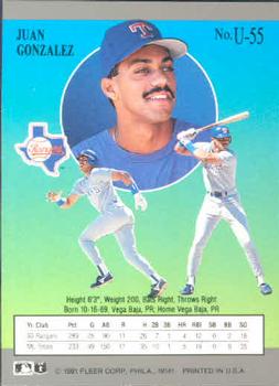 Juan Gonzalez  baseball card collectible - Main Image 2
