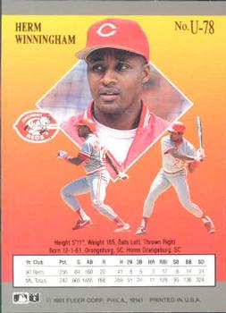 Herm Winningham  baseball card collectible - Main Image 2