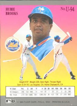 Hubie Brooks  baseball card collectible - Main Image 2