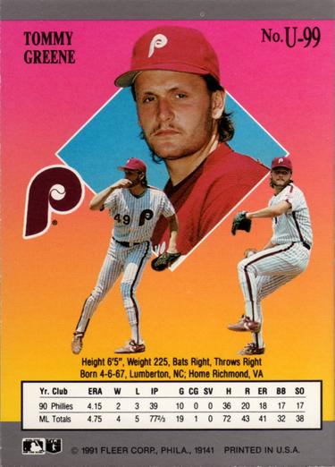 Tommy Greene  baseball card collectible - Main Image 2