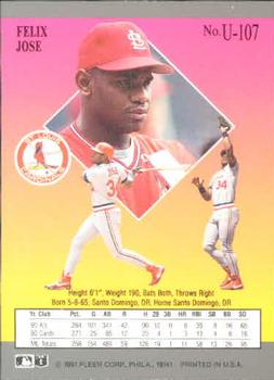 Felix Jose  baseball card collectible - Main Image 2