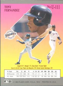 Tony Fernandez  baseball card collectible - Main Image 2