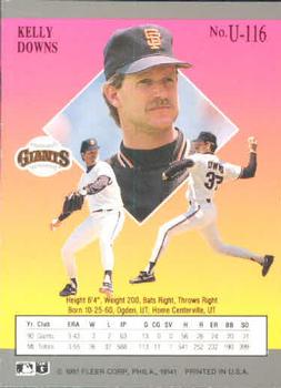 Kelly Downs  baseball card collectible - Main Image 2