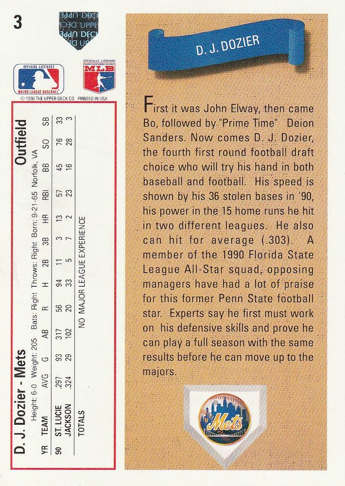 D.J. Dozier  baseball card collectible - Main Image 2