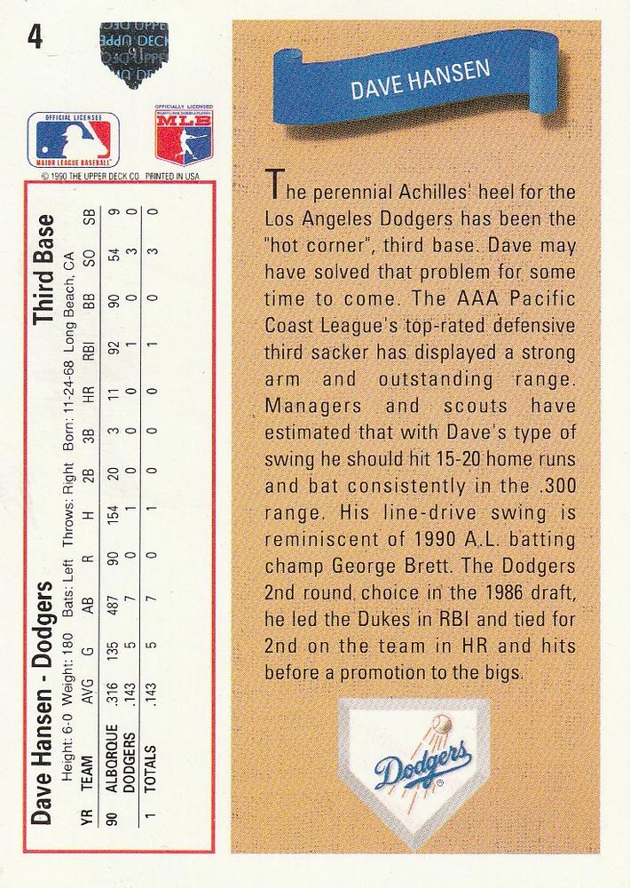 Dave Hansen  baseball card collectible - Main Image 2