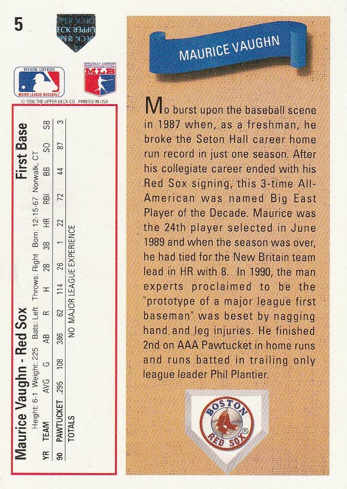 Maurice Vaughn  baseball card collectible - Main Image 2