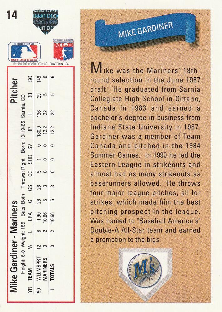 Mike Gardiner  baseball card collectible - Main Image 2