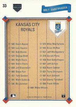 Bret Saberhagen  baseball card collectible - Main Image 2