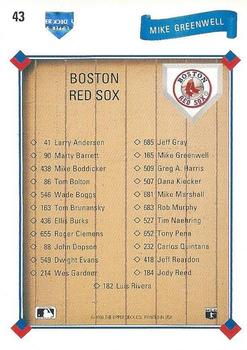 Mike Greenwell  baseball card collectible - Main Image 2