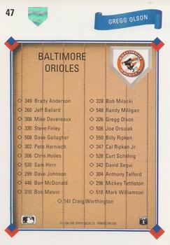 Gregg Olson  baseball card collectible - Main Image 2