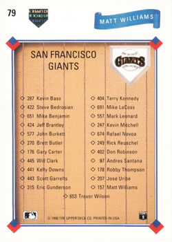 Matt Williams  baseball card collectible - Main Image 2