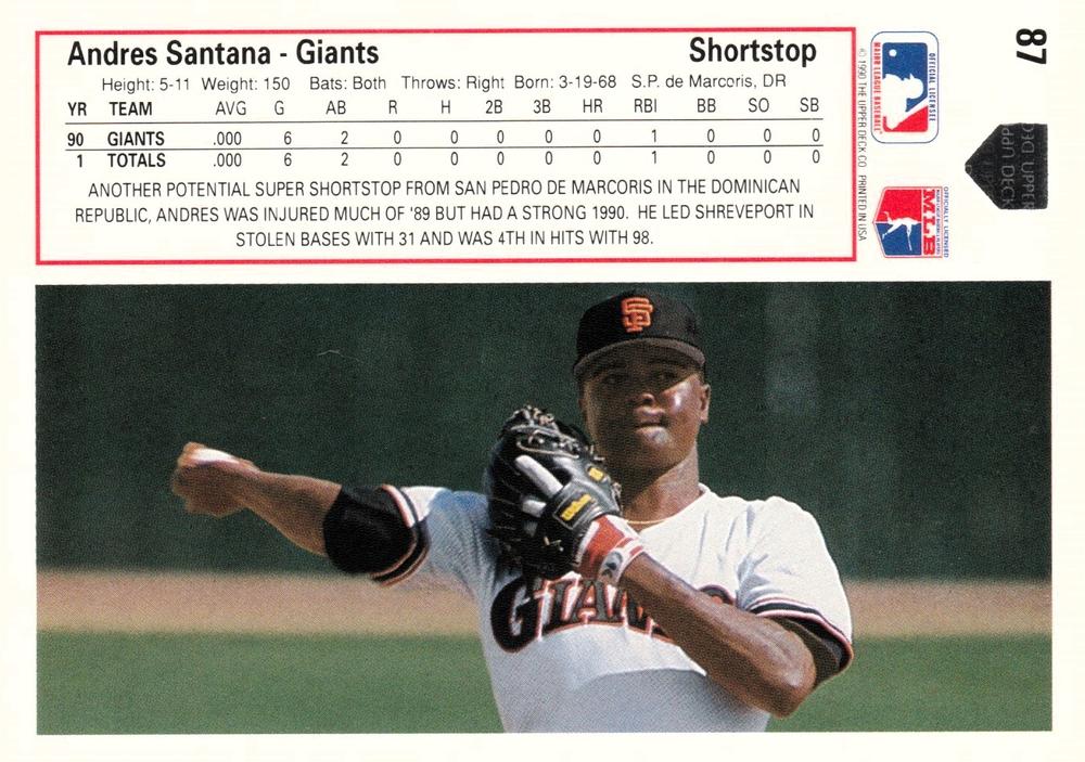 Andres Santana  baseball card collectible - Main Image 2