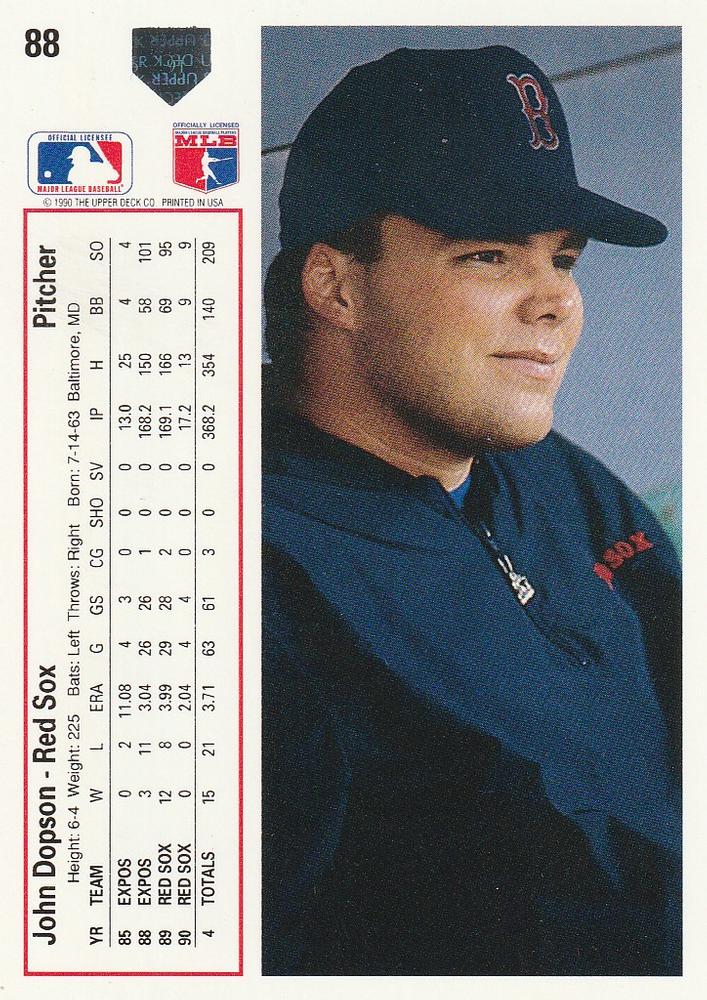 John Dopson  baseball card collectible - Main Image 2