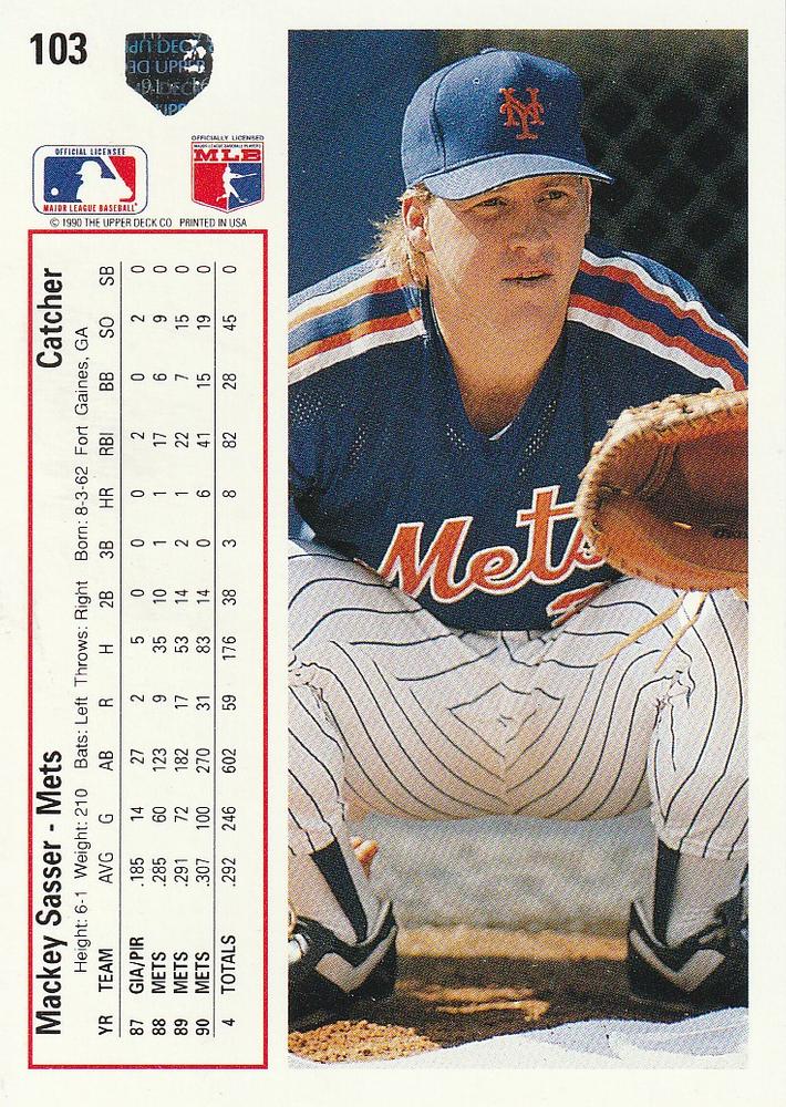 Mackey Sasser  baseball card collectible - Main Image 2