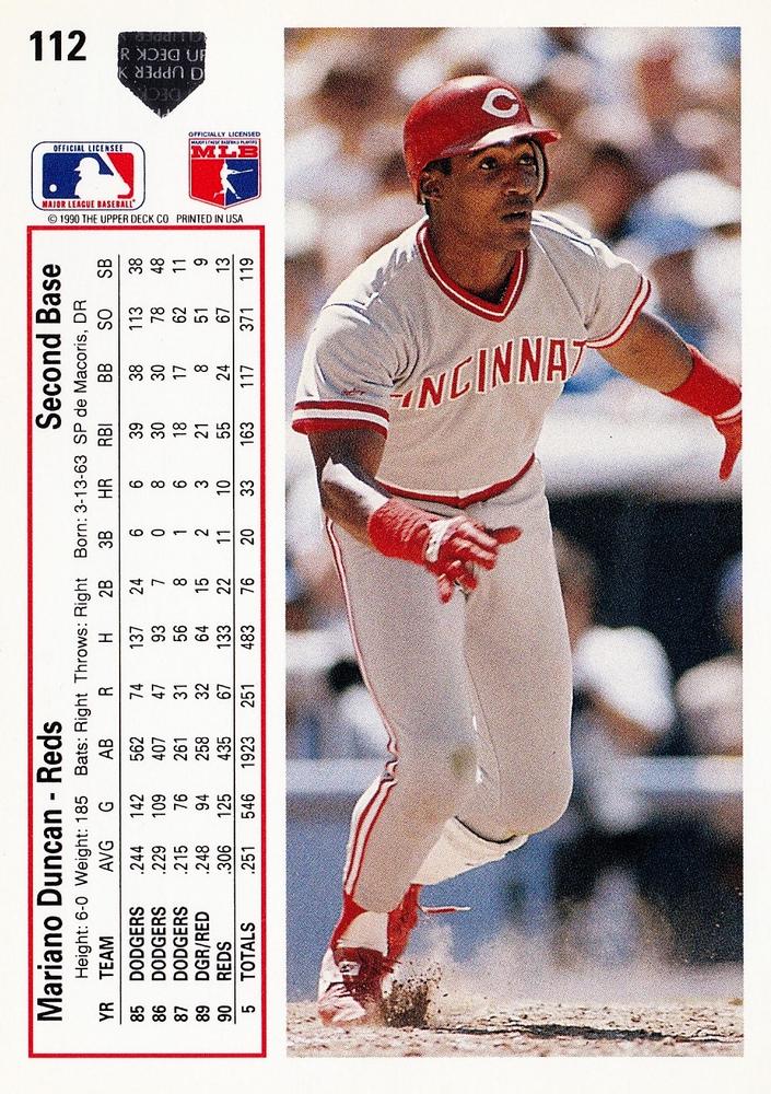 Mariano Duncan  baseball card collectible - Main Image 2