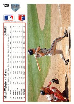 Mitch Webster  baseball card collectible - Main Image 2