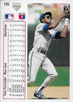 Tony Fernandez  baseball card collectible - Main Image 2