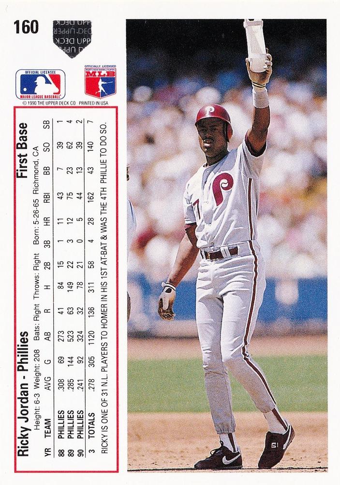 Ricky Jordan  baseball card collectible - Main Image 2