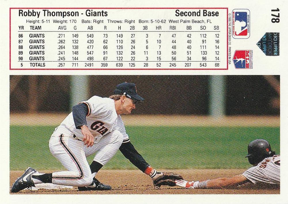 Robby Thompson  baseball card collectible - Main Image 2