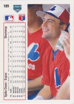 Spike Owen  baseball card collectible - Main Image 2