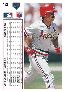 Jose Oquendo  baseball card collectible - Main Image 2