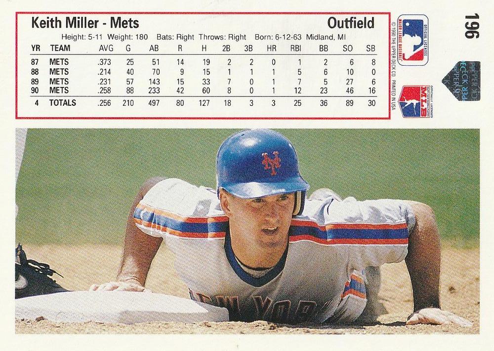Keith Miller  baseball card collectible - Main Image 2