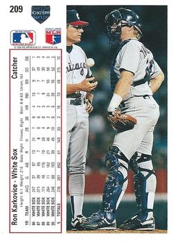 Ron Karkovice  baseball card collectible - Main Image 2