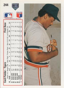 Cecil Fielder  baseball card collectible - Main Image 2
