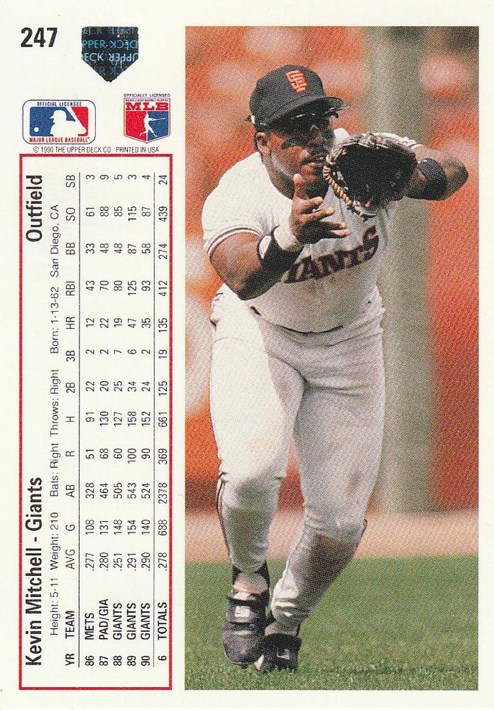 Kevin Mitchell  baseball card collectible - Main Image 2