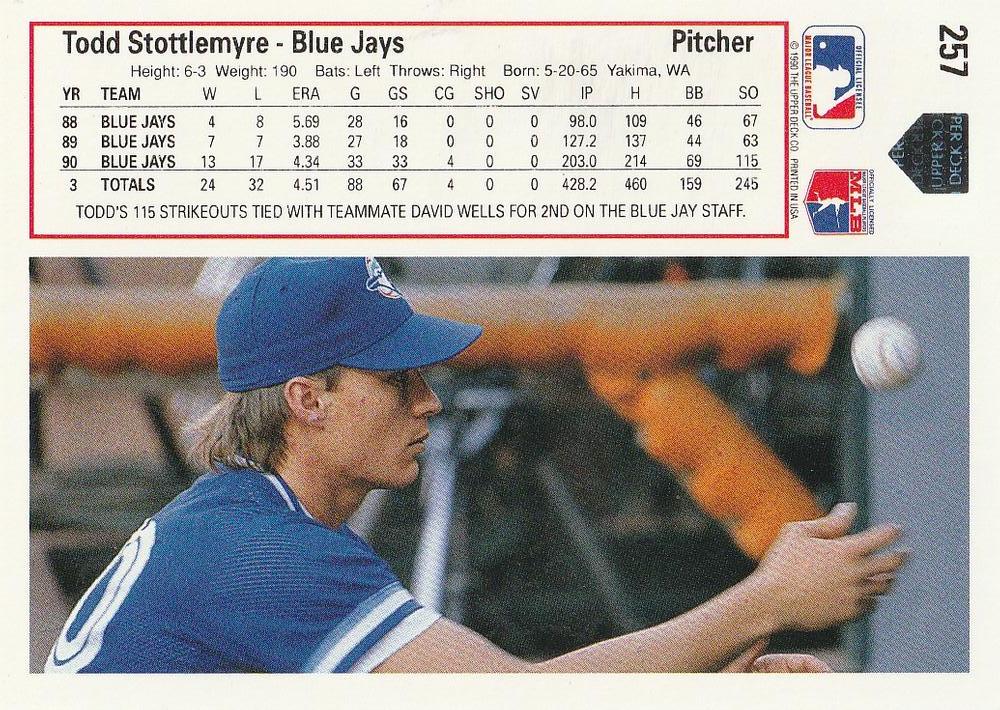 Todd Stottlemyre  baseball card collectible - Main Image 2