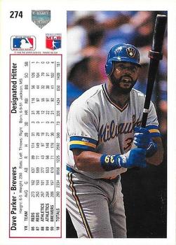 Dave Parker  baseball card collectible - Main Image 2