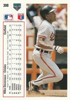 Mike Devereaux  baseball card collectible - Main Image 2