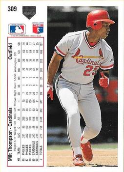 Milt Thompson  baseball card collectible - Main Image 2