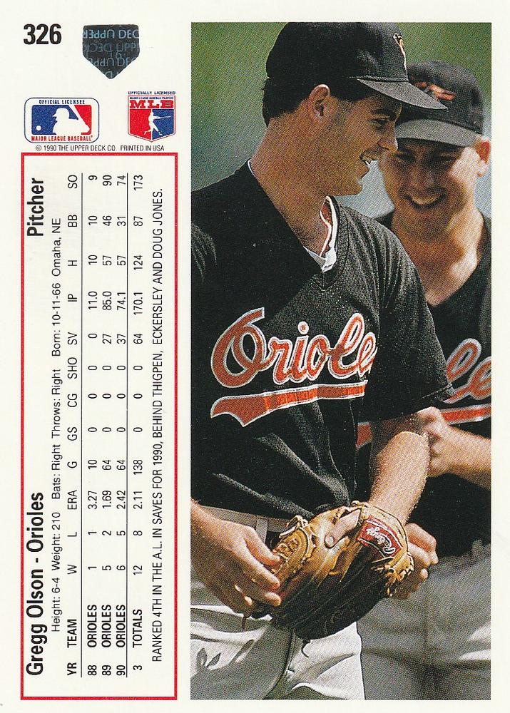 Gregg Olson  baseball card collectible - Main Image 2