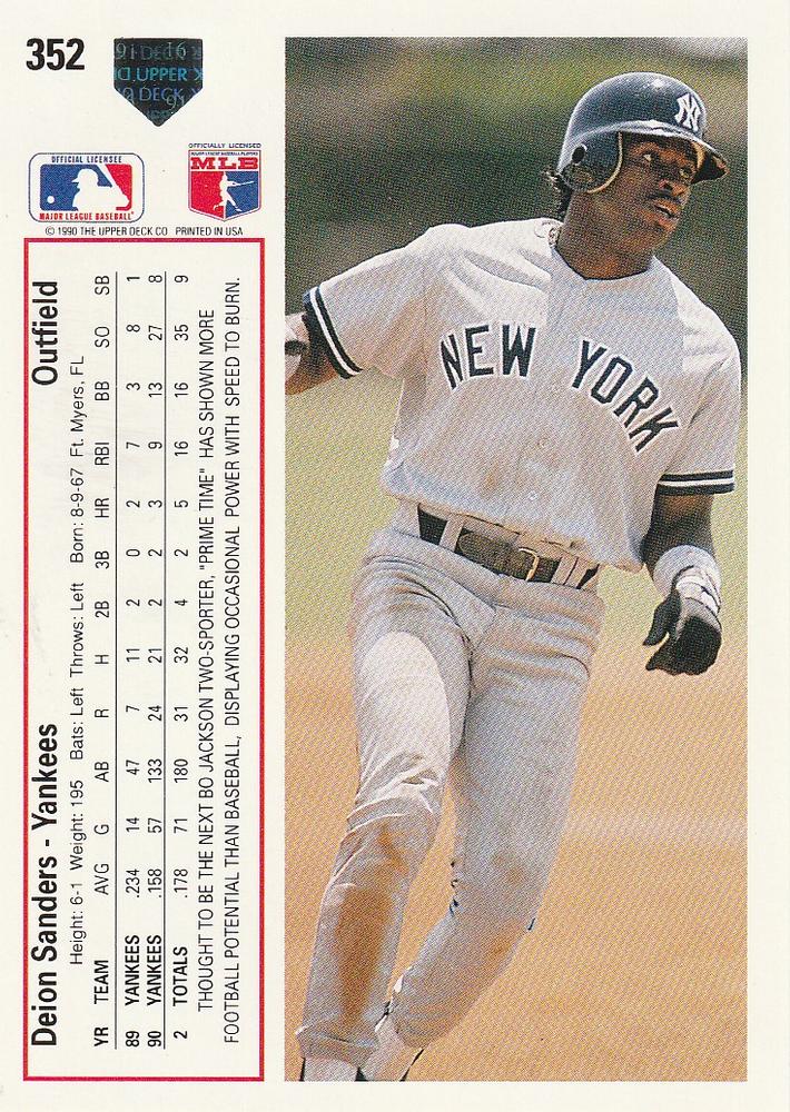 Deion Sanders  baseball card collectible - Main Image 2