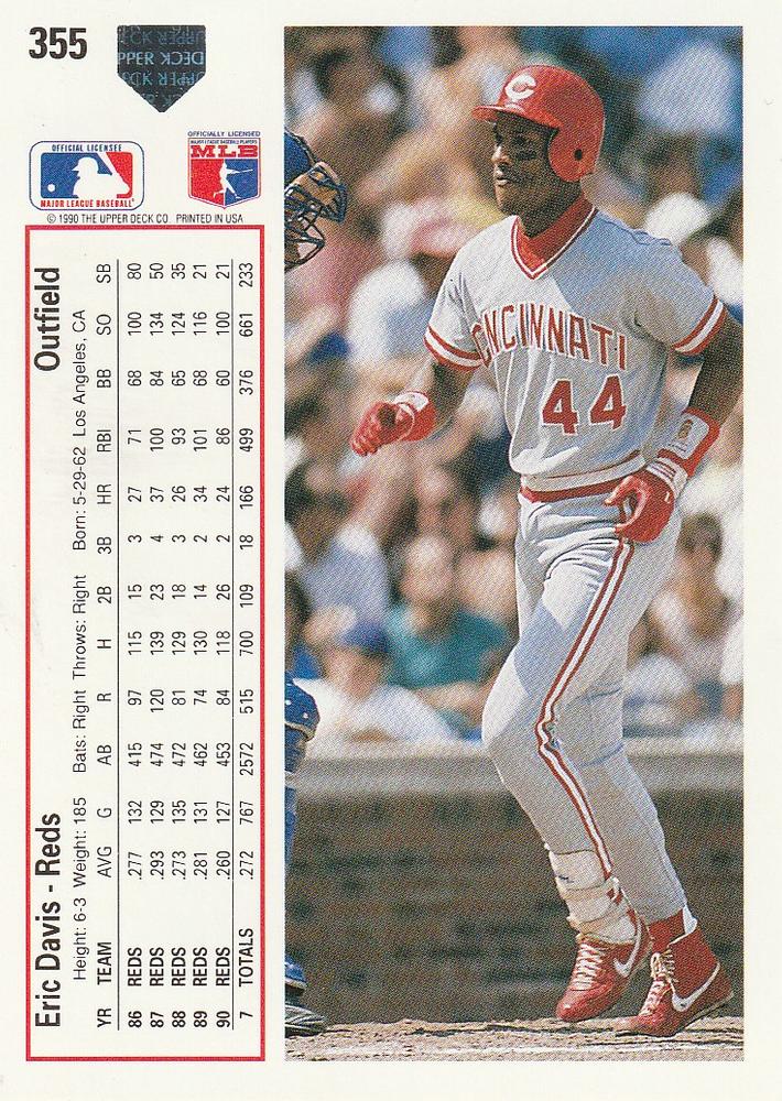 Eric Davis  baseball card collectible - Main Image 2