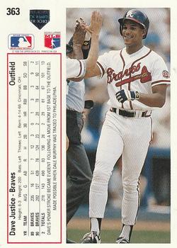 Dave Justice  baseball card collectible - Main Image 2