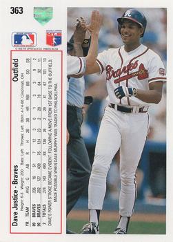 Dave Justice  baseball card collectible - Main Image 2