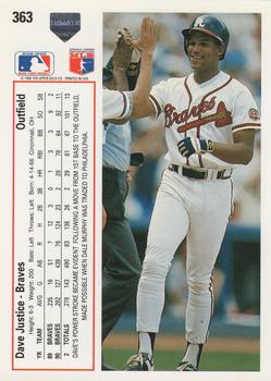 Dave Justice  baseball card collectible - Main Image 2