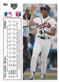 Dave Justice  baseball card collectible - Main Image 2